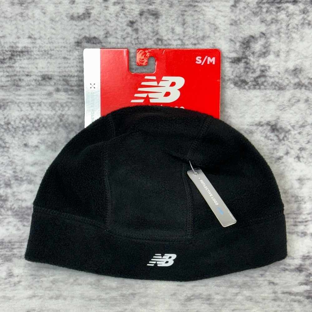 NWT New Balance NB5023 Youth Trailblazer Fleece Hat Black‎ S/M Reflective